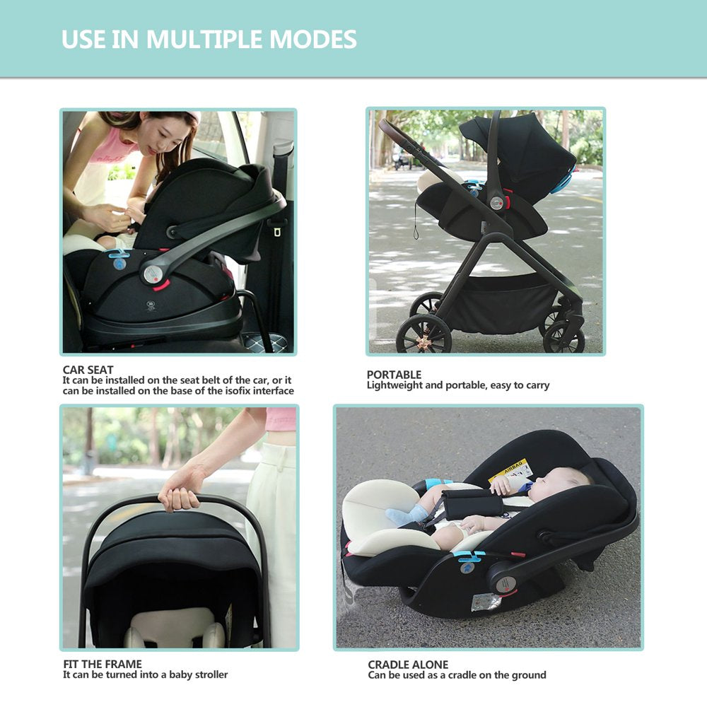 5 in 1 Baby Stroller Travel System,Baby Stroller and Car Seat Combo, Includes Quick Folding Aluminium Baby Stroller and Infant Car Seat,High View Modular Stroller with Base